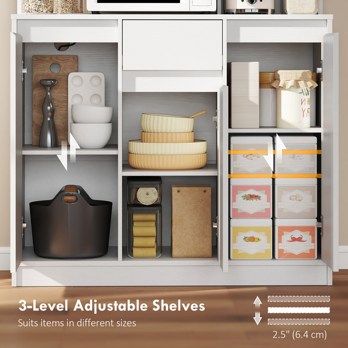 Pantry Cabinet with Charging Station – 38"W x 71"H