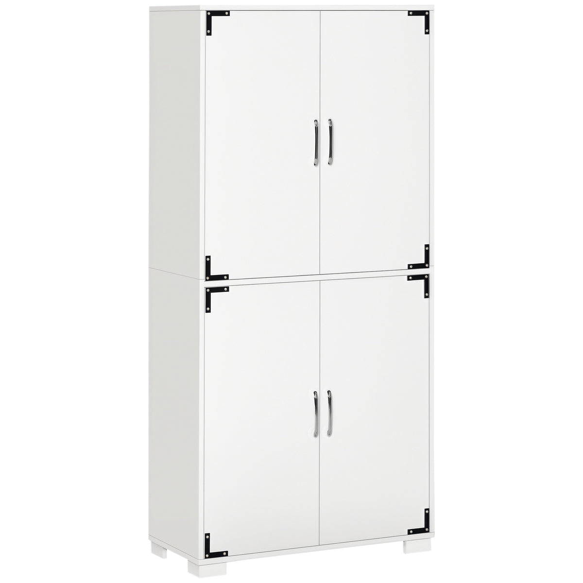 Farmhouse Kitchen Pantry Storage Cabinet with 4 Doors – 30"W x 63"H