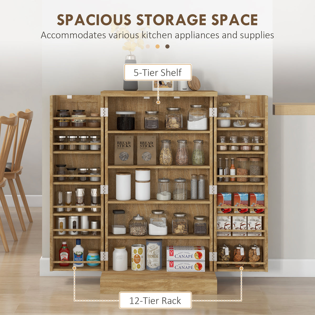 Rattan Kitchen Storage Cabinet – 24"W x 41"H