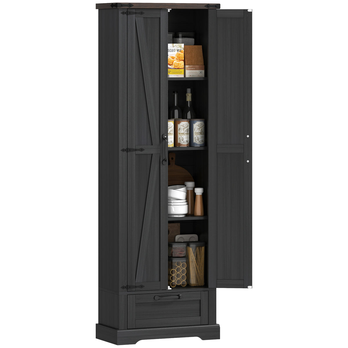 Kitchen Storage Cabinet with Adjustable Shelves – 24"W x 71"H