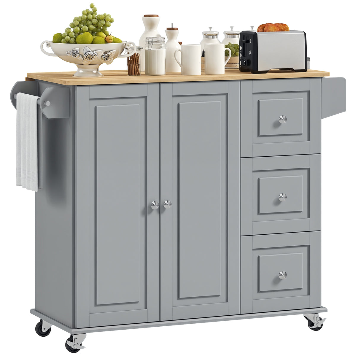 Kitchen Cart with Drop Leaf – 45"W x 36"H