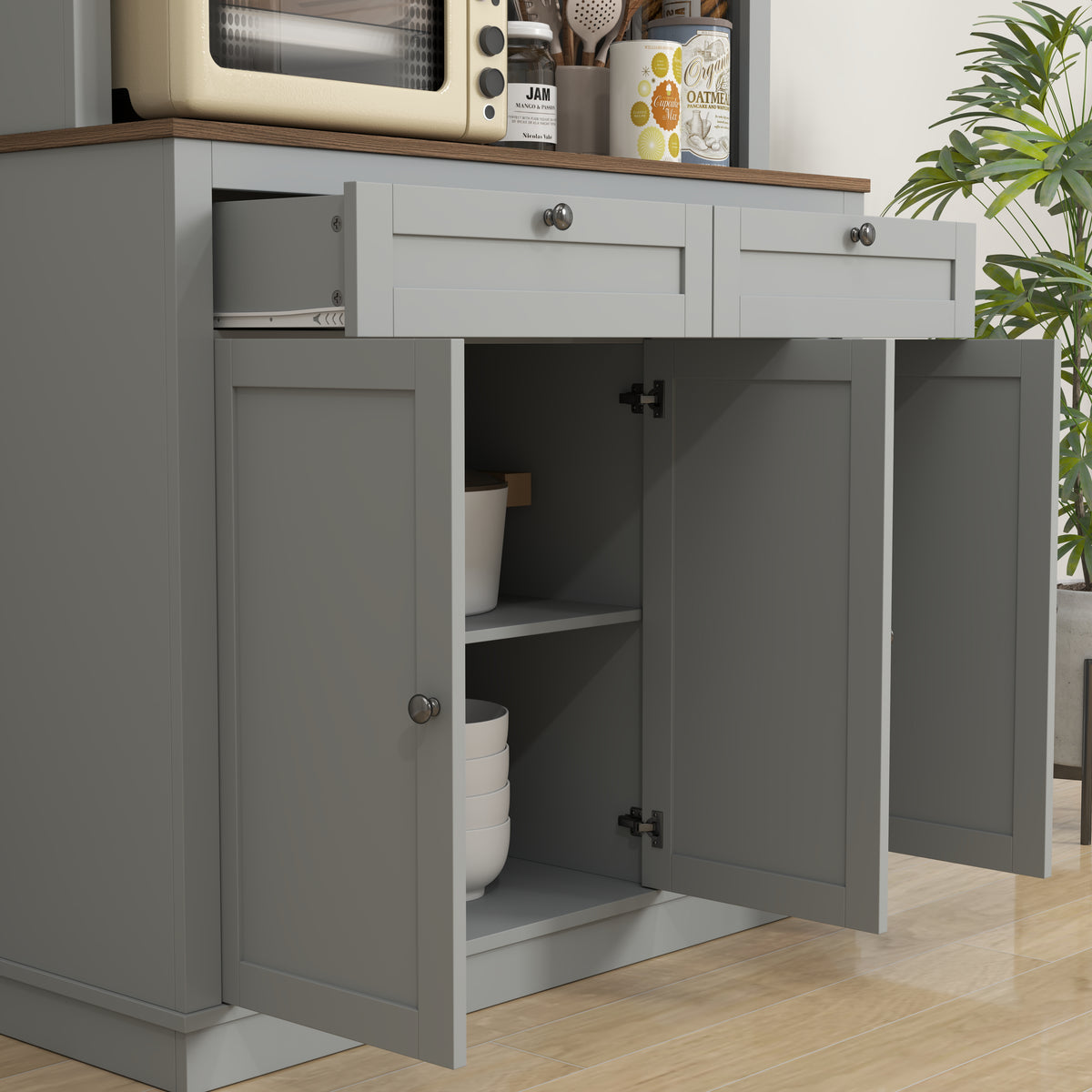 Pantry Cabinet with Microwave Space – 39"W x 71"H