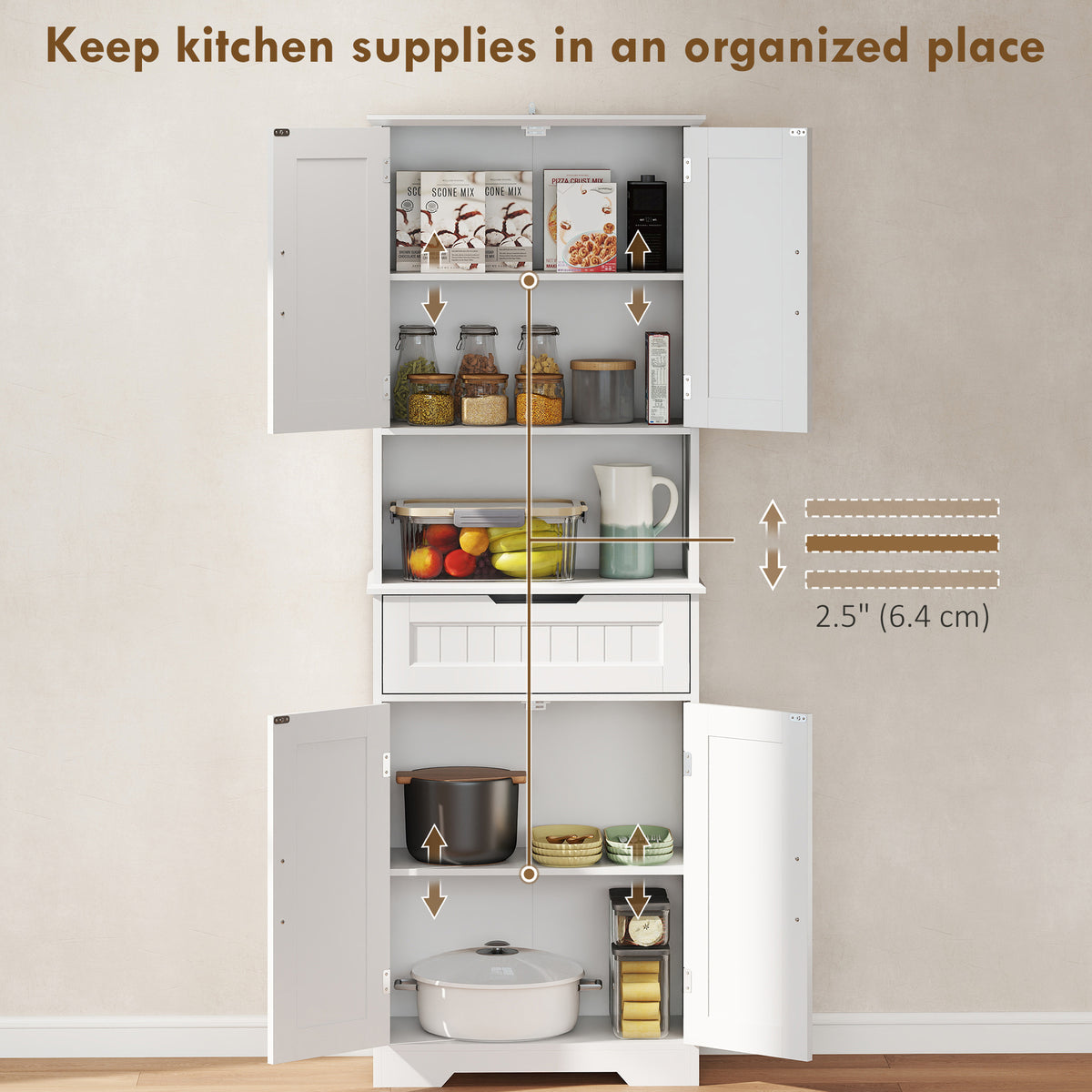 Kitchen Buffet with Hutch – 24"W x 68"H