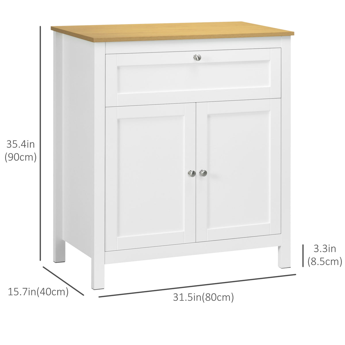 Sideboard with Drawer and Double-Door Cupboard – 32"W x 35"H