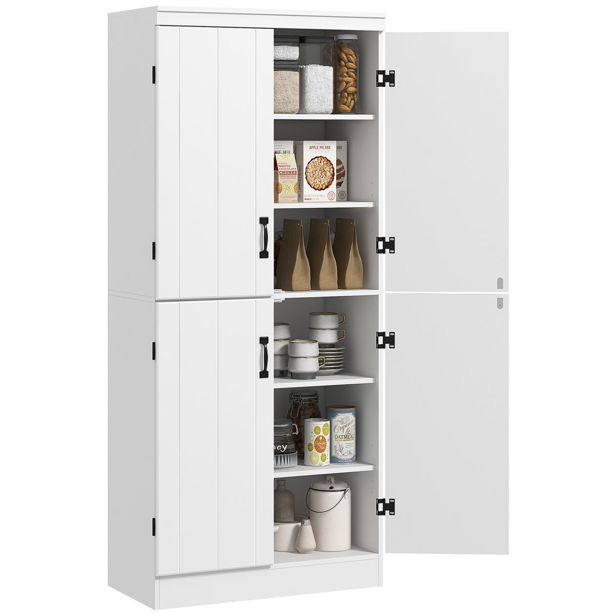4-Door Storage Cabinet with Adjustable Shelves – 30"W x 70"H