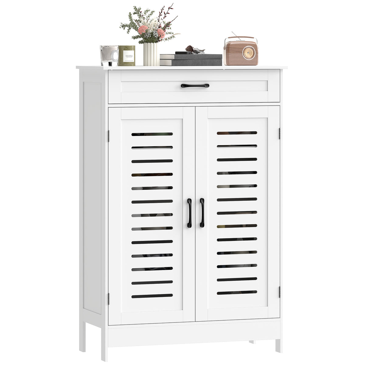 Shoe Cabinet with Louvered Doors – 31"W x 46"H