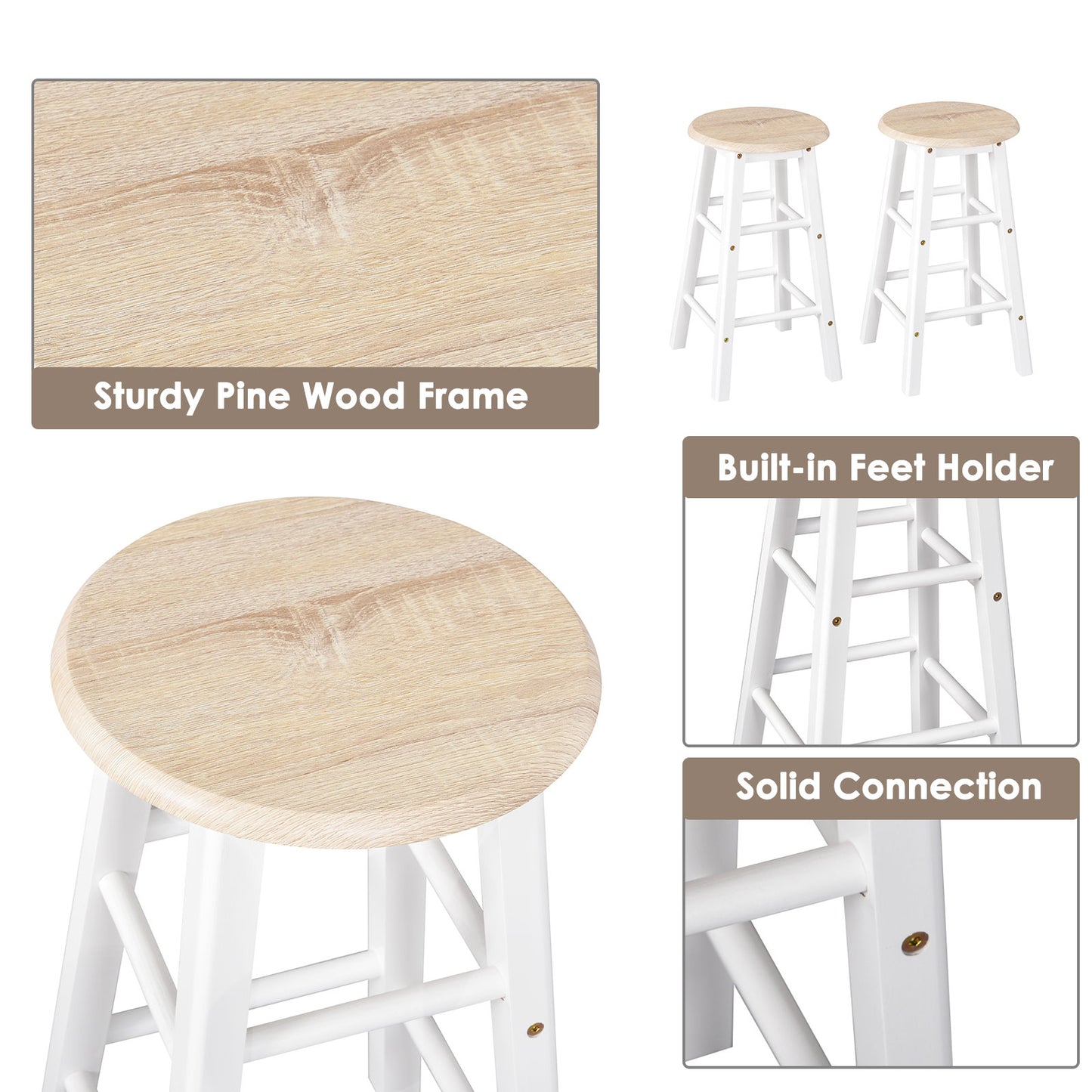 HOMCOM Kitchen Trolley 3-Piece Set with Drop Leaf Table, White