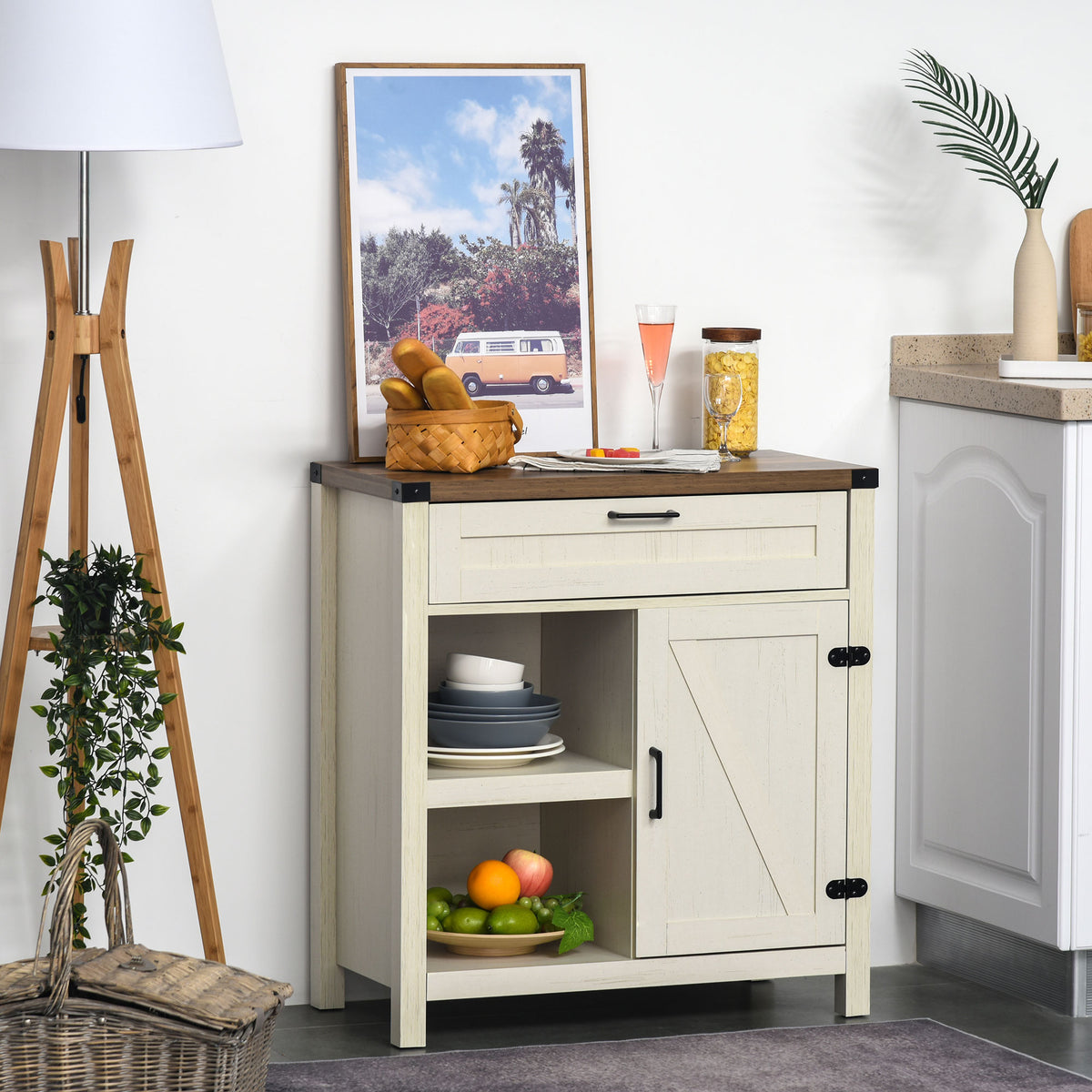 Farmhouse Sideboard with Barn Doors – 30"W x 33"H
