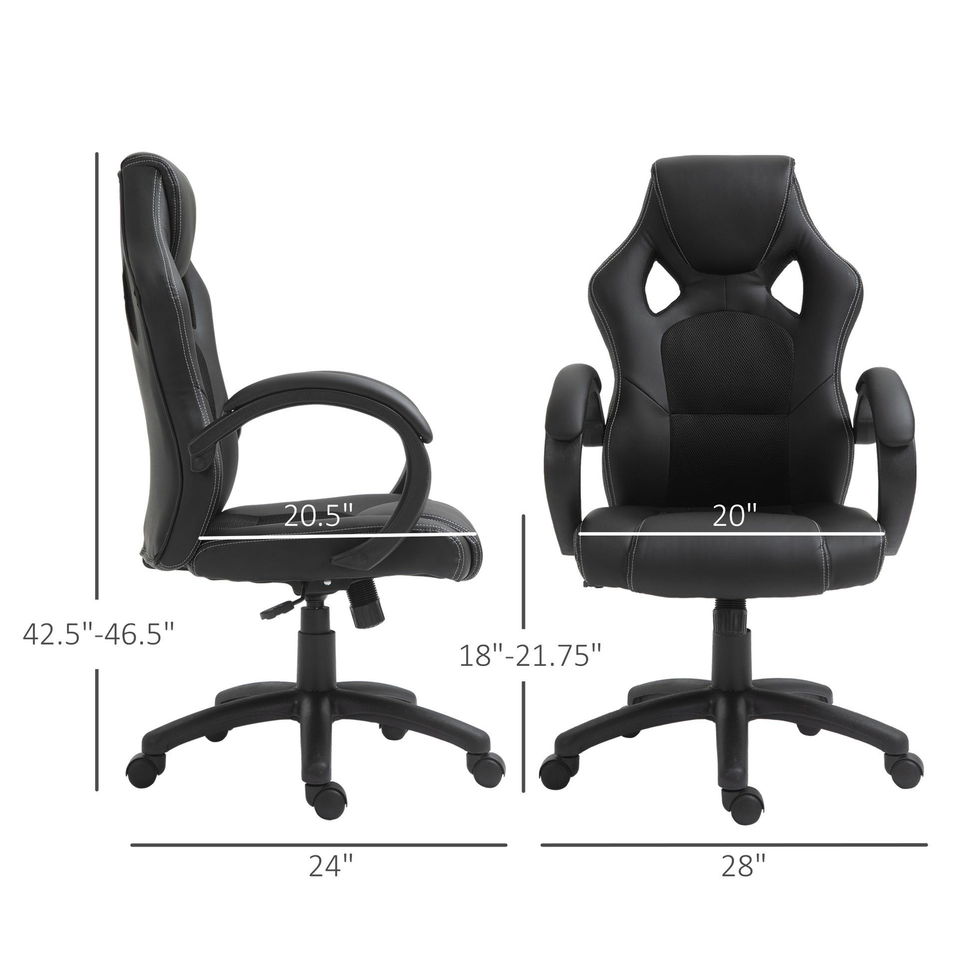 HOMCOM Ergonomic Racing Style High-Back Executive Swivel Office Gaming Chair Black