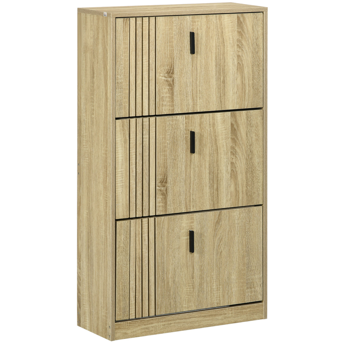 Shoe Cabinet with 3 Flip Drawers for 18 Pairs – 25"W x 46"H