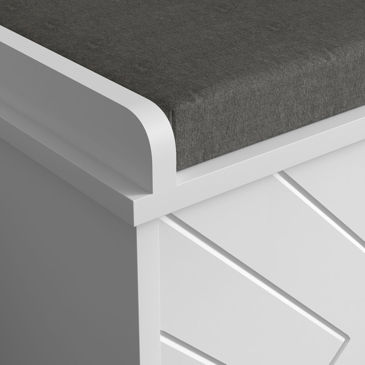 HOMCOM Upholstered Hallway Shoe Storage Bench with Flip Drawer, Adjustable Shelf