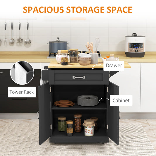 Foldable Kitchen Island with Storage Drawer – 36"W x 36"H