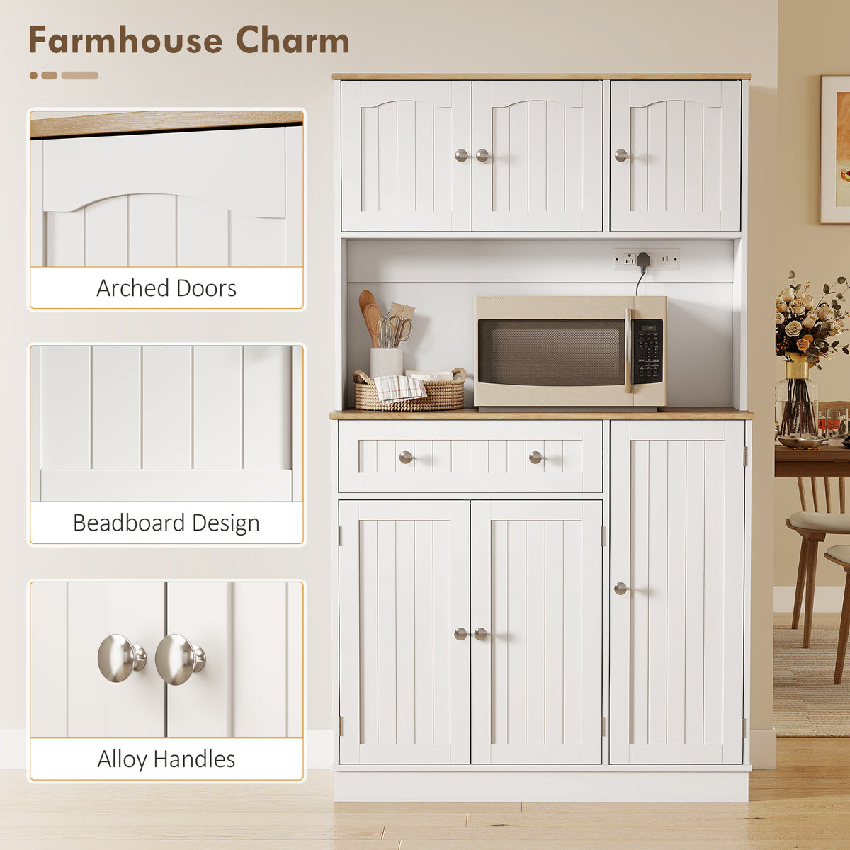 Pantry Cabinet with Charging Station – 39"W x 68"H