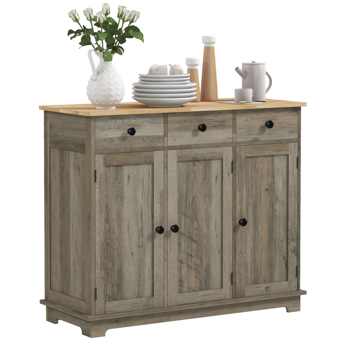 Buffet Cabinet with Storage Cabinets – 40"W x 34"H
