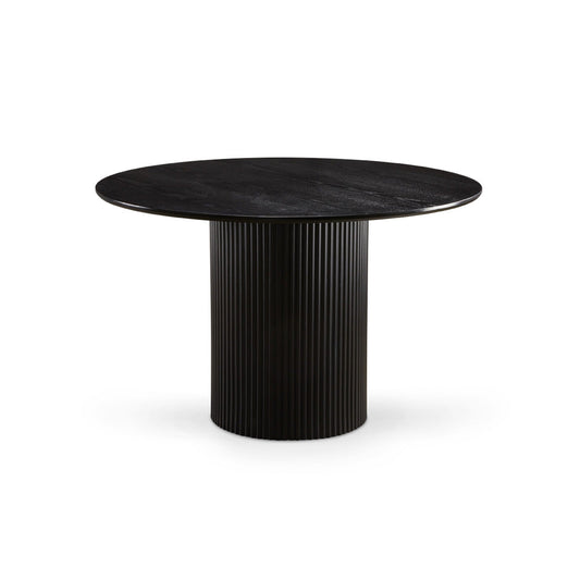 Round Fluted Pedestal Dining Set – Black