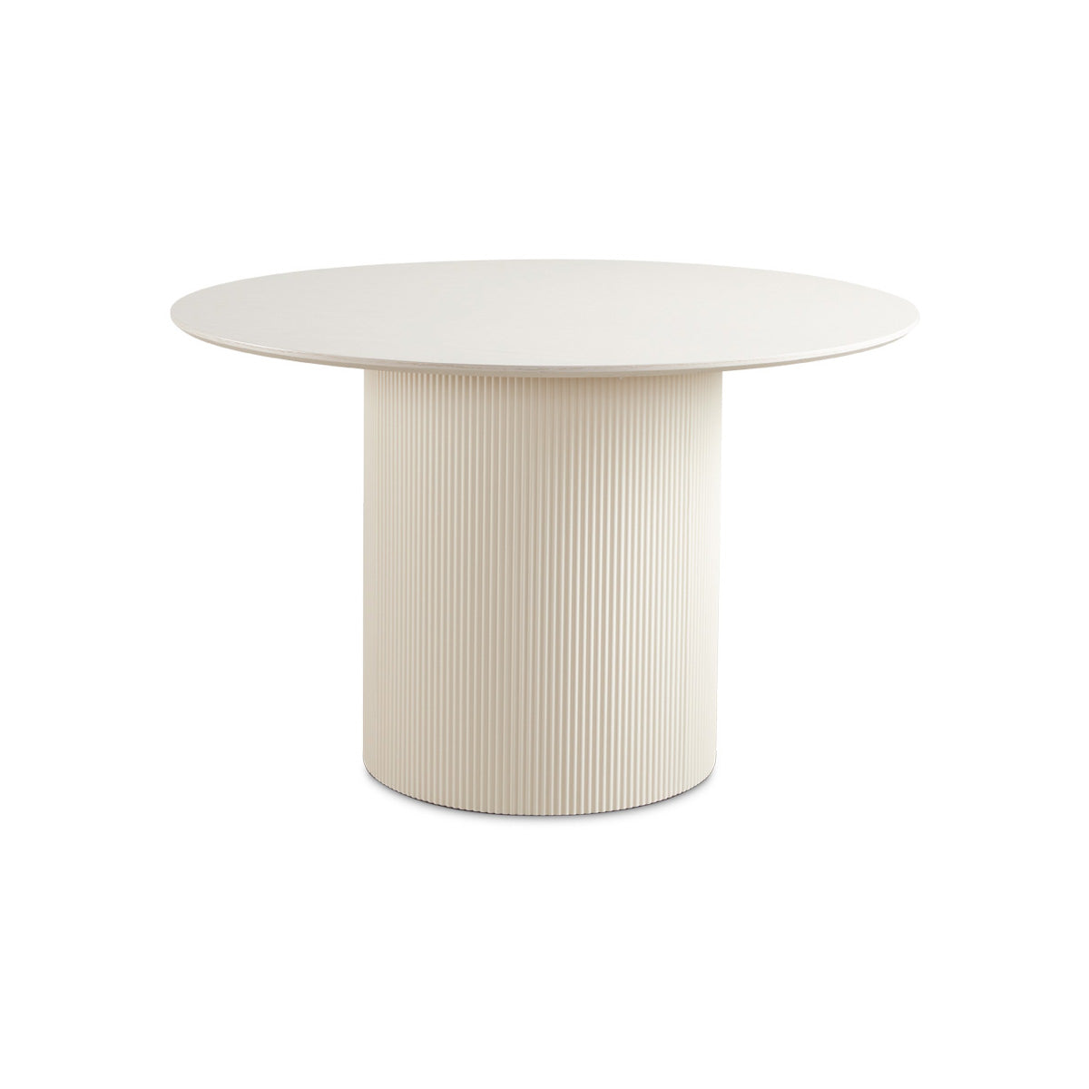 Round Fluted Pedestal Dining Set – White