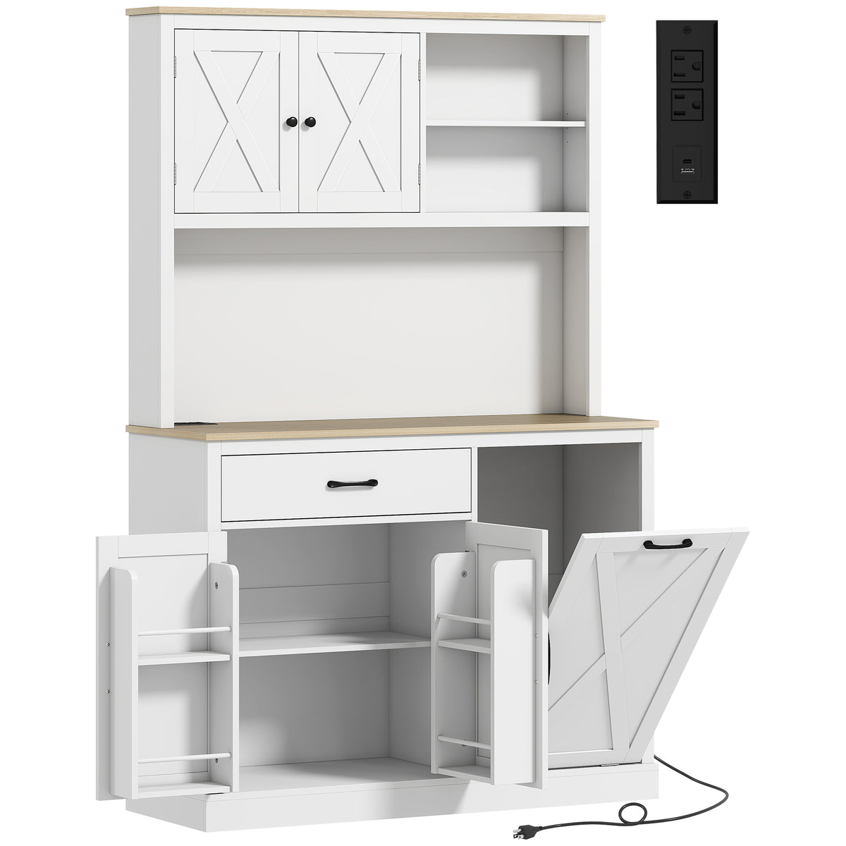 Pantry Cabinet with Charging Station – 44"W x 69"H