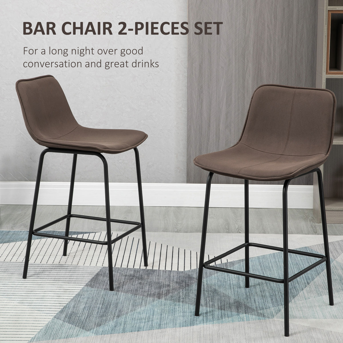 Upholstered 26" Counter Height Bar Chairs, Set of 2