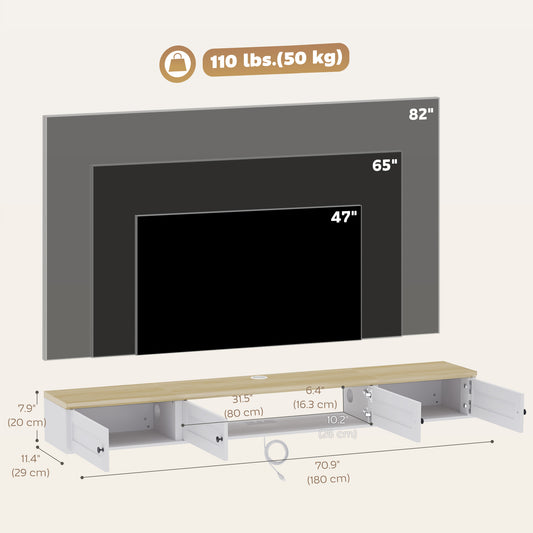 Floating TV Stand for TVs up to 82 Inch – 71" Wide
