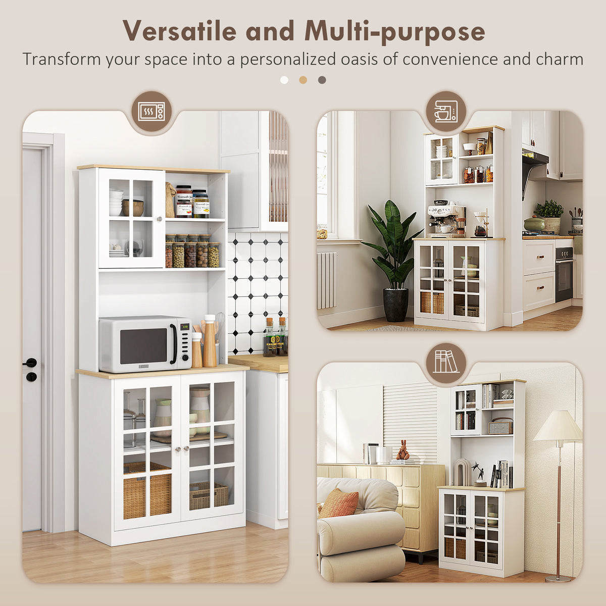 Kitchen Buffet with Hutch – 32"W x 72"H