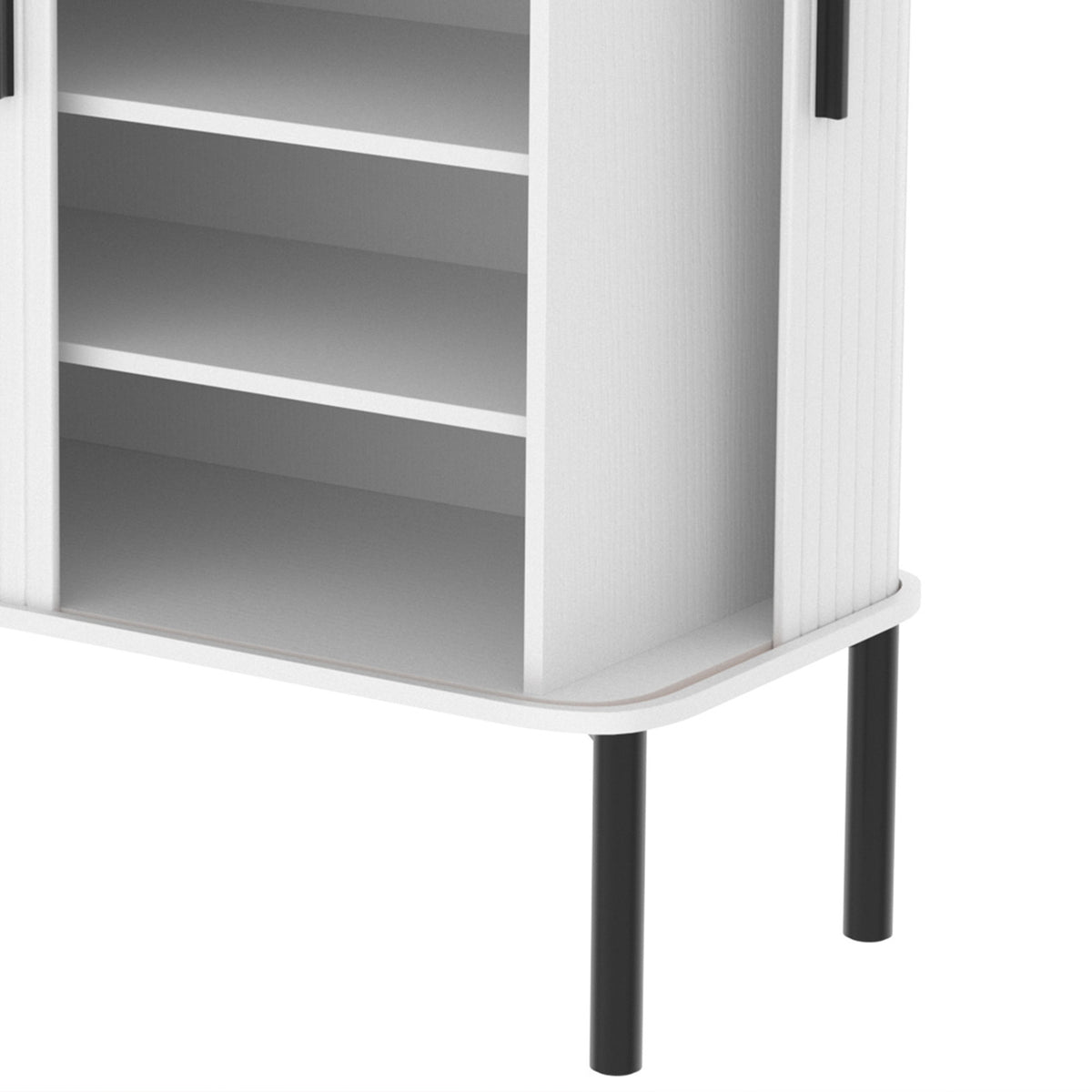 Shoe Cabinet with Tambour Door and Side Cubbies – 31"W x 37"H