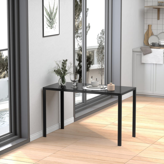 47" Rectangular Kitchen Table for 4 with Tempered Glass Top