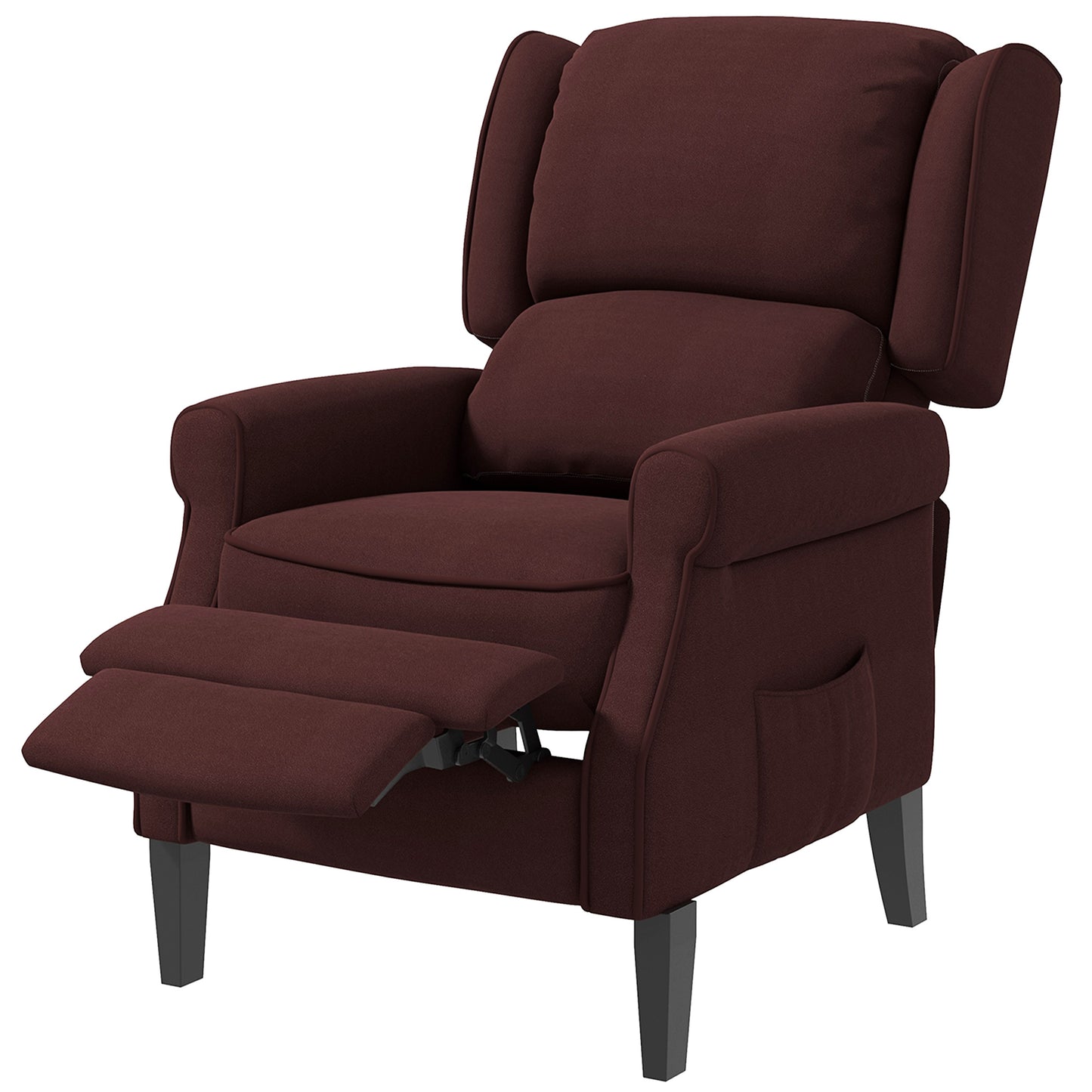 HOMCOM Brown Push Back Recliner with Massage, Extendable Footrest, Remote & Storage
