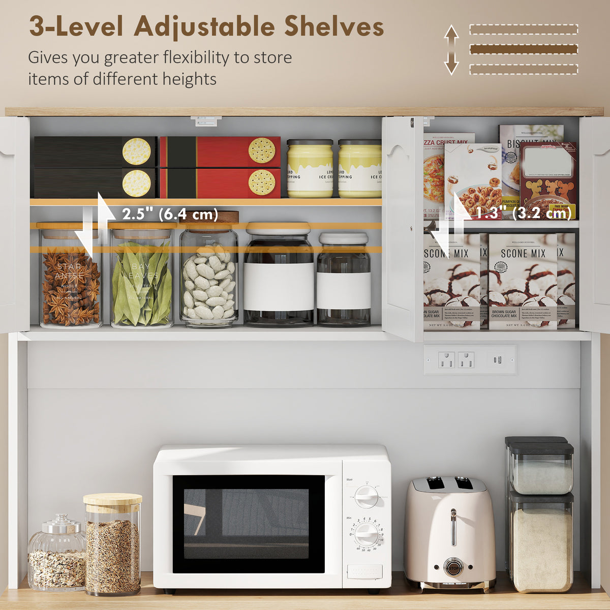 Pantry Cabinet with Charging Station – 39"W x 68"H