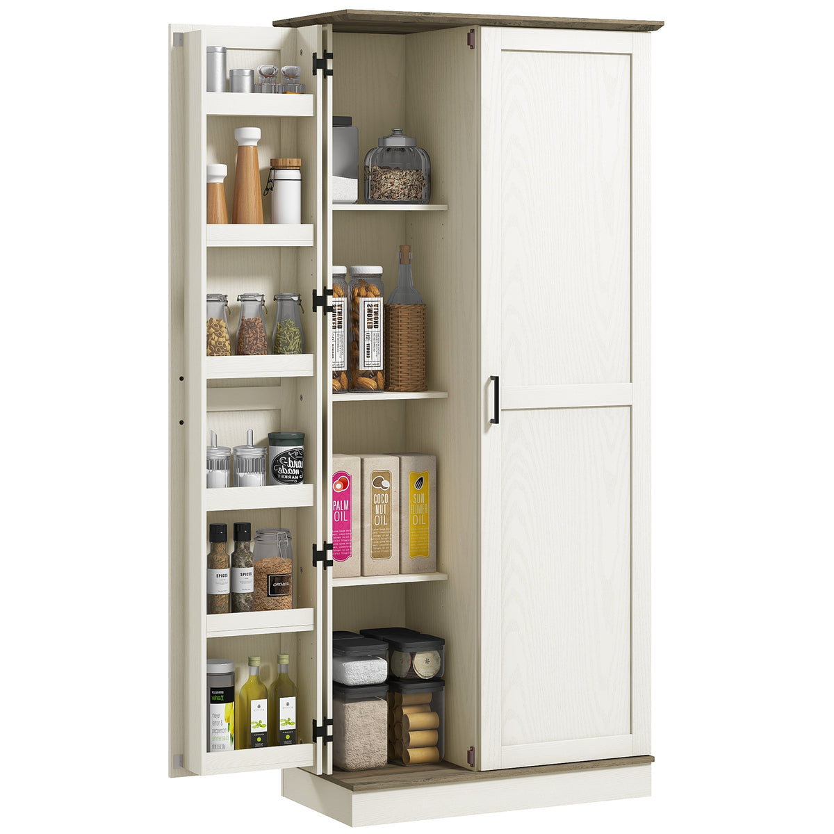 Tall Kitchen Pantry Cabinet with Door Shelves and Adjustable Shelves – 32"W x 70"H