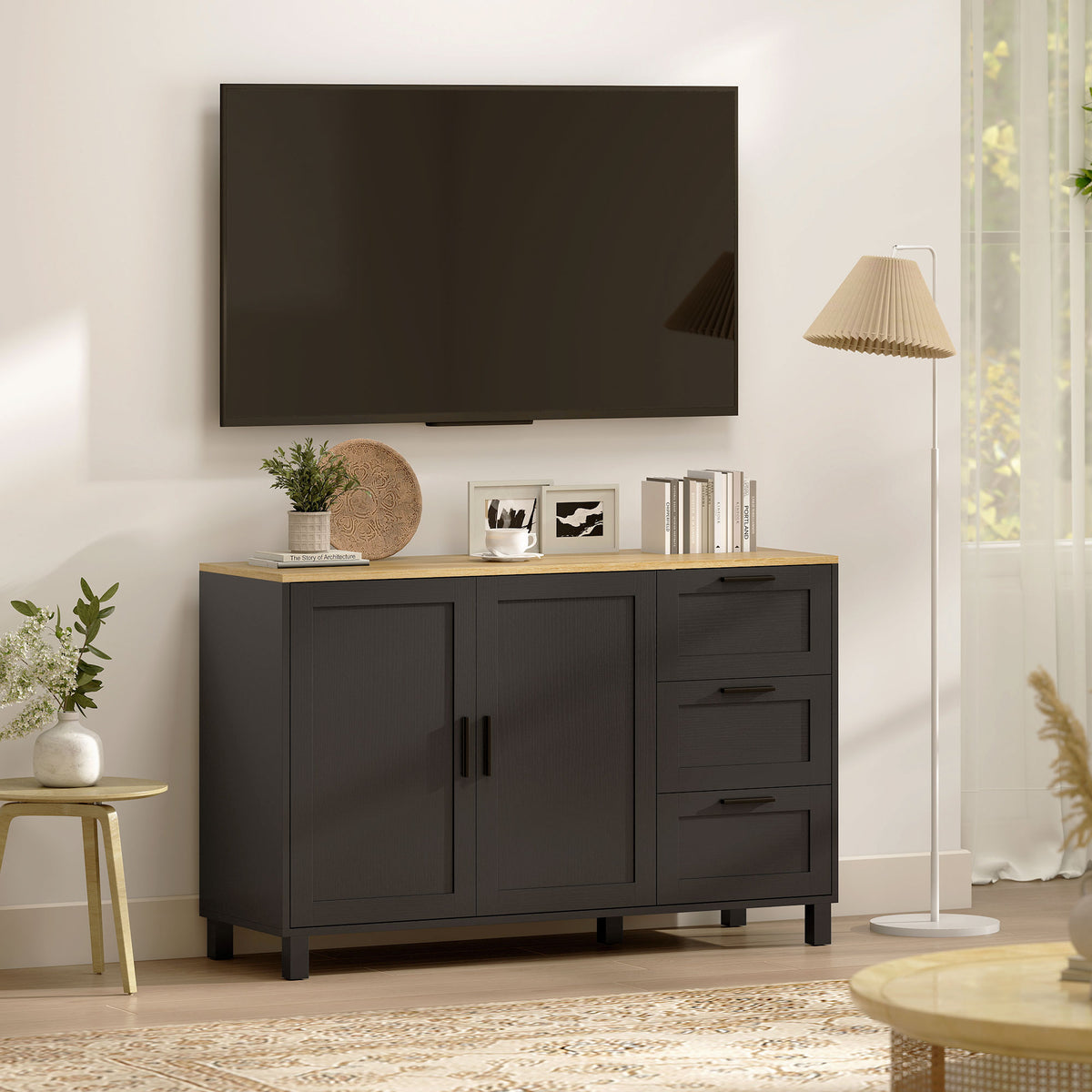 Buffet Cabinet with 3 Drawers and Soft-Close Doors – 47"W x 30"H