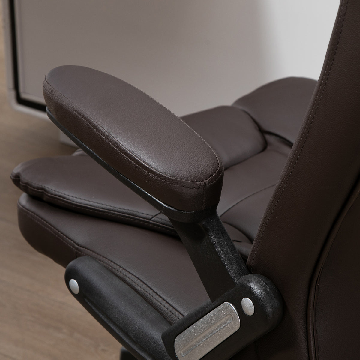 Executive Heated Massage Office Chair, High Back Reclining Faux Leather Vibrating Swivel Chair, Black