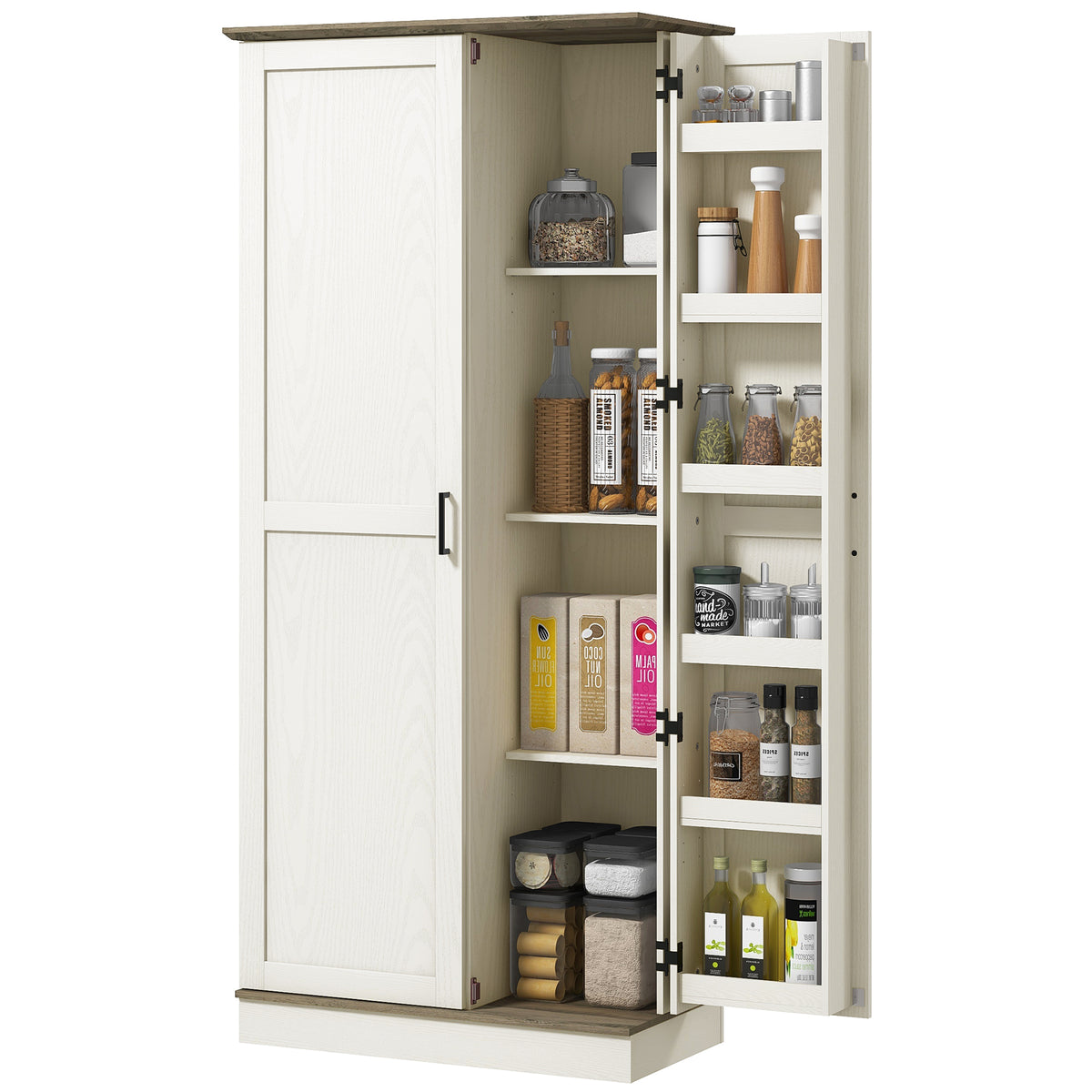 Tall Kitchen Pantry Cabinet with Door Shelves and Adjustable Shelves – 32"W x 70"H