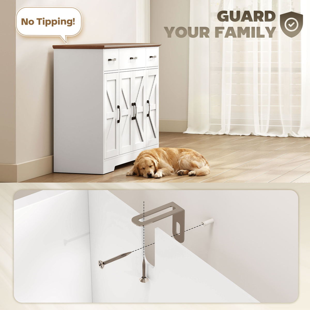Buffet Cabinet with Soft-Close Hinges – 47"W x 34"H