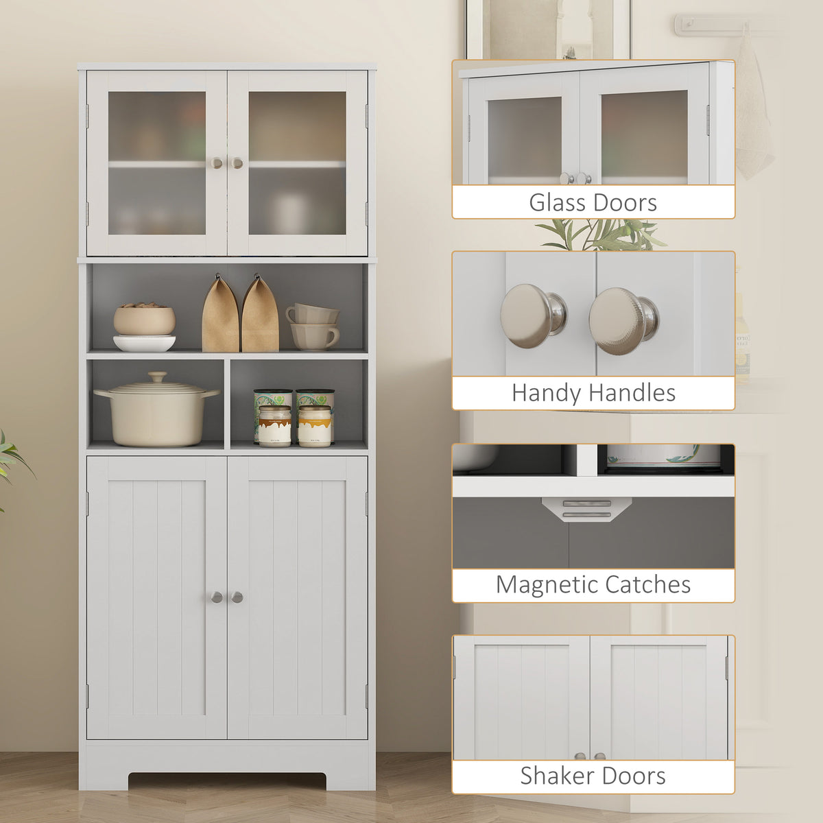Kitchen Pantry with Glass Doors – 24"W x 57"H