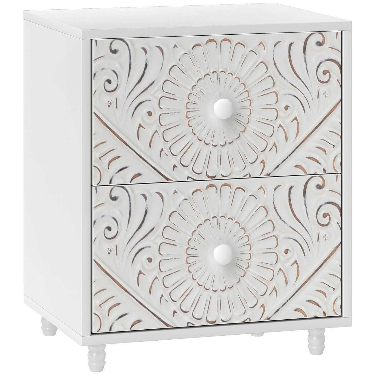 Mid-Century 2-Drawer Nightstand – 18"W x 21"H