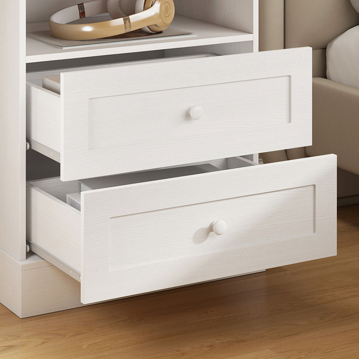 Nightstands with Charging Station and 2 Drawers, Set of 2 – 20"W x 24"H