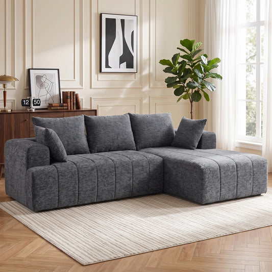 101" Chenille Boneless Modular Sleeper Sectional