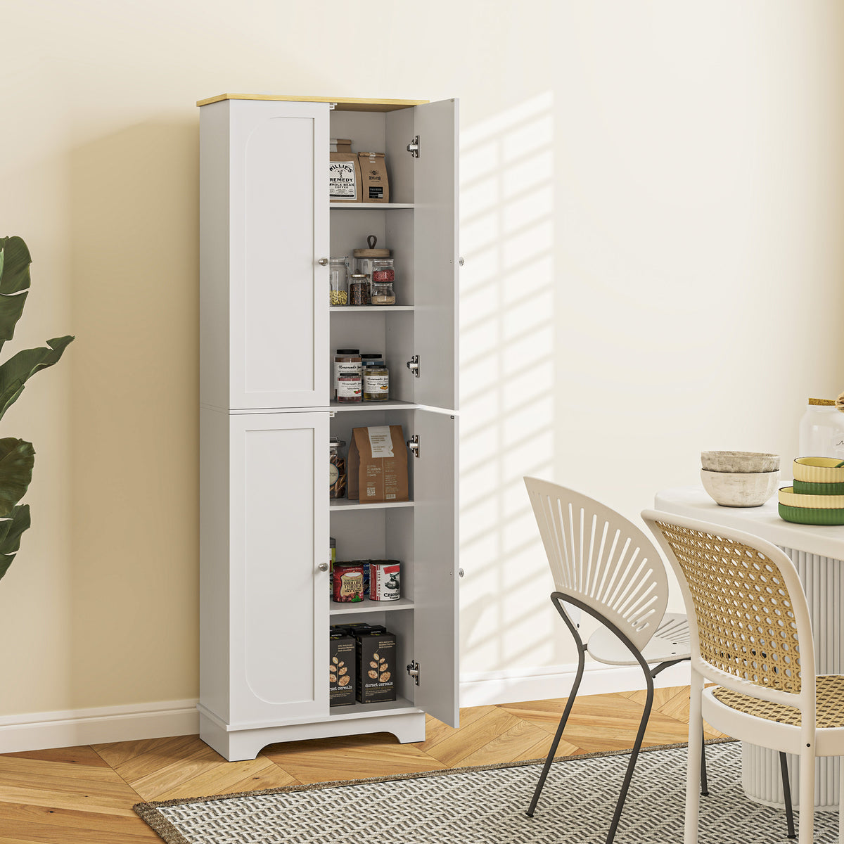 Kitchen Pantry Cabinet with Adjustable Shelves – 24"W x 72"H