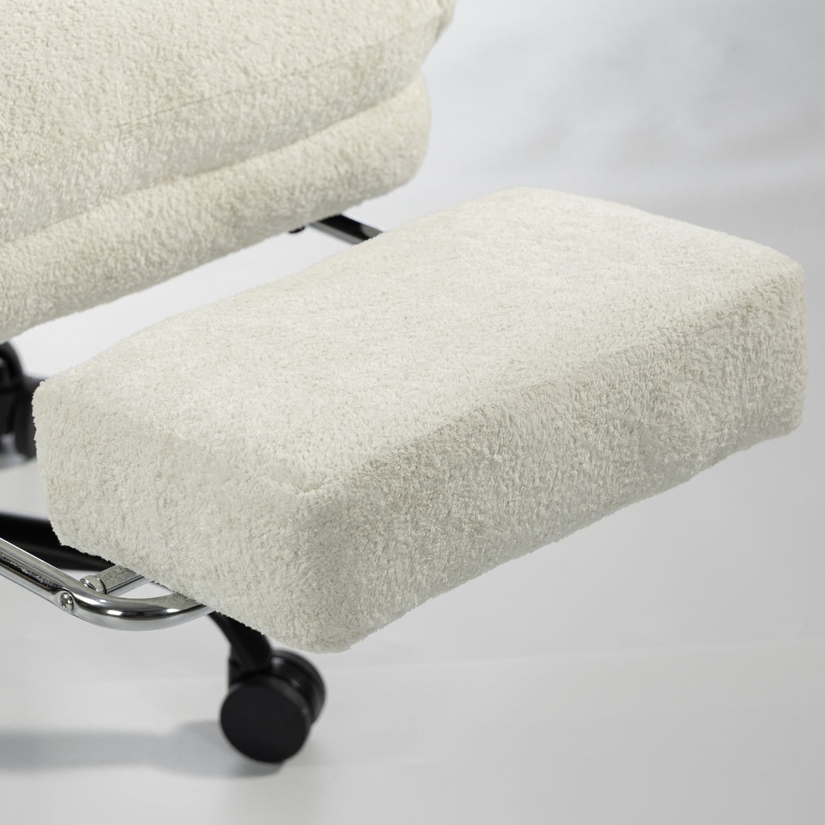 Office Chair, 400 lbs Heavy Duty Velvet Computer Desk Chair with Lumbar Support, Cream White