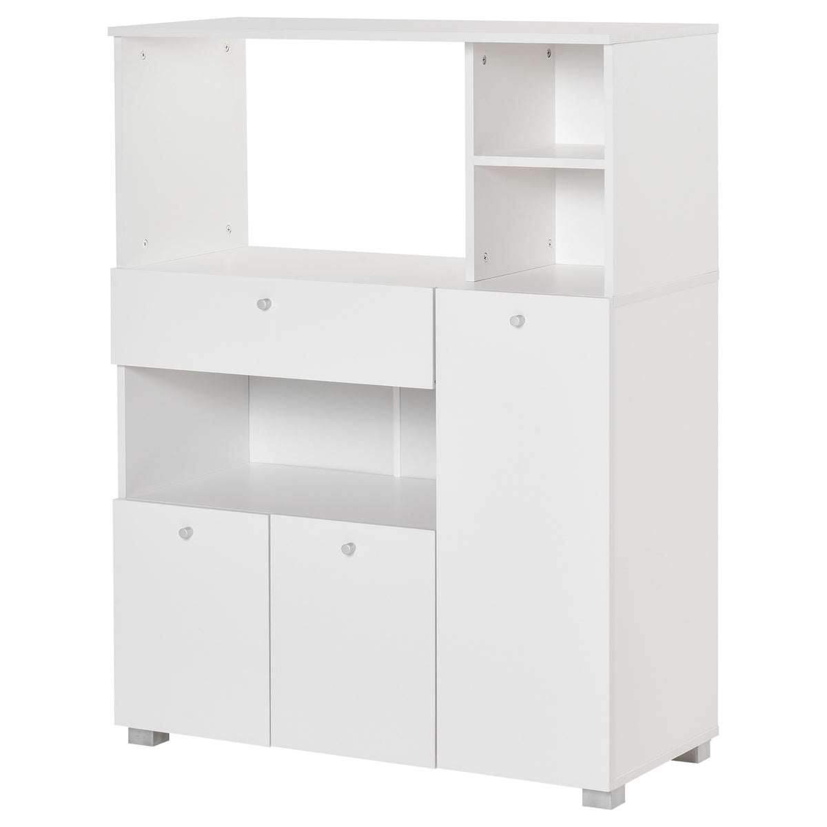 Compact Kitchen Hutch with Microwave Stand and Drawer – 36"W x 47"H