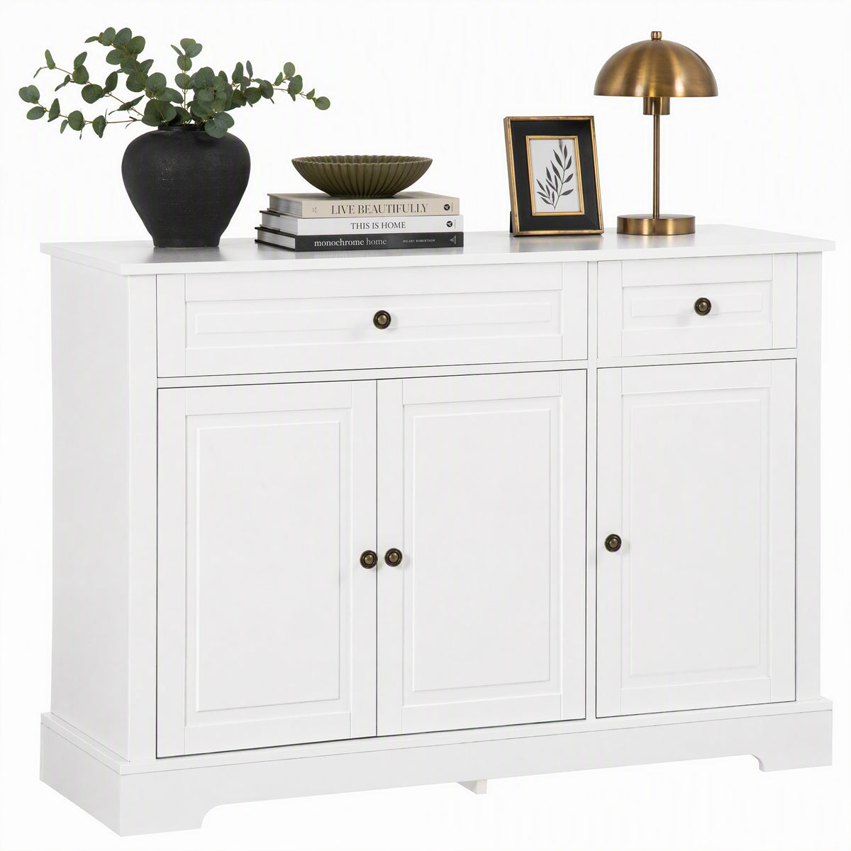 Buffet Cabinet with 2 Drawers and Adjustable Shelves – 45"W x 32"H
