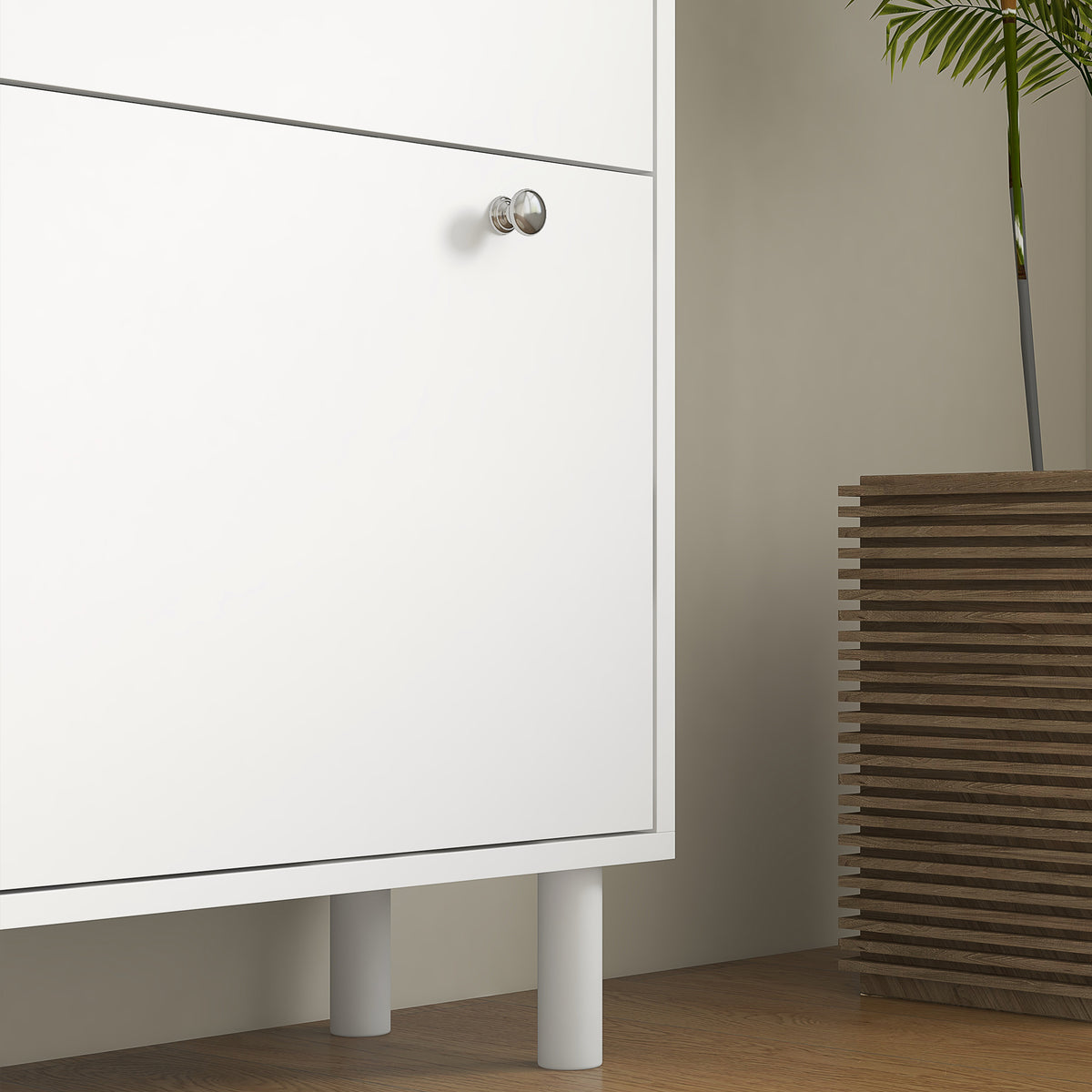 Modern Entryway Shoe Cabinet with 3 Flip Drawers – 32"W x 48"H