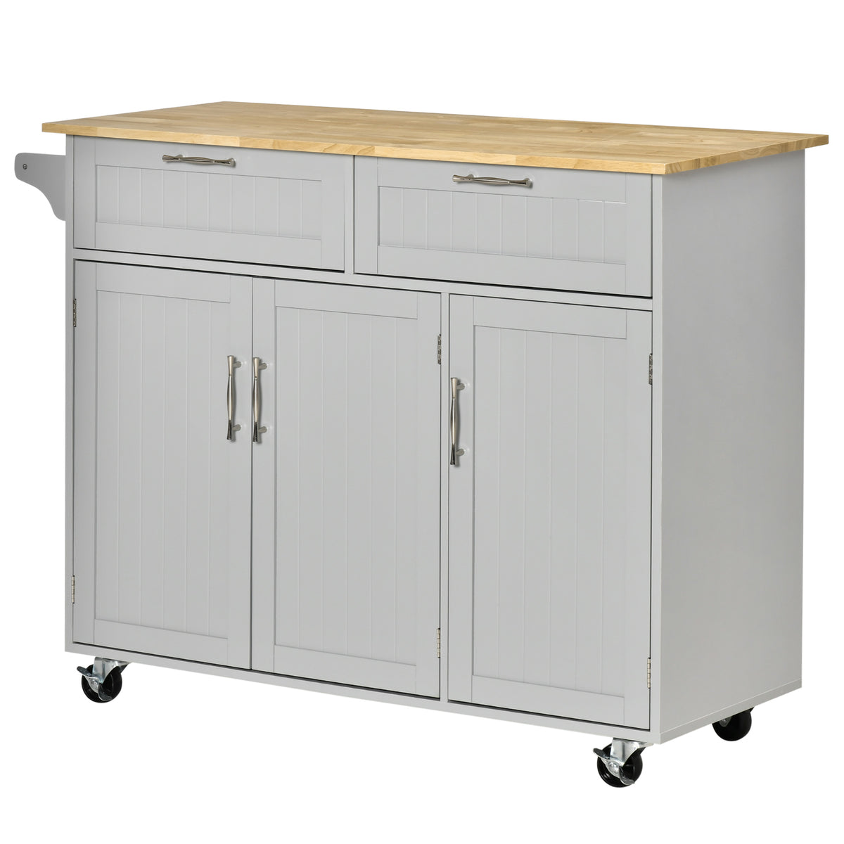 Kitchen Island with Storage and Solid Wood Top – 48"W x 36"H