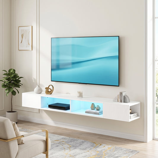 TV Stand with RGB LED Lights – 70" Wide