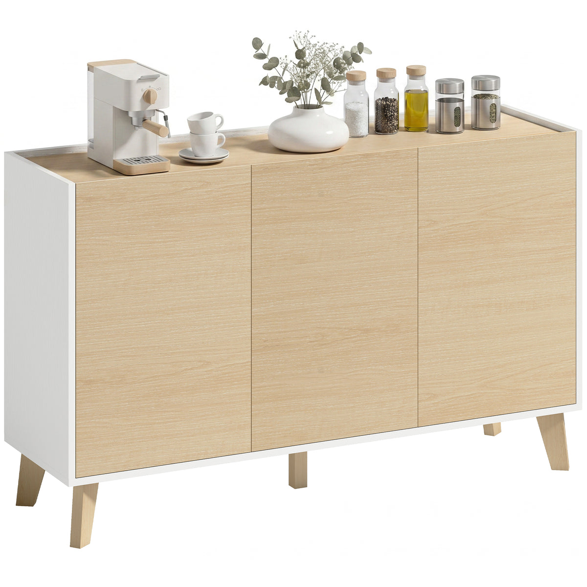 Modern Kitchen Storage Cabinet with 6 Compartments – 47"W x 29"H