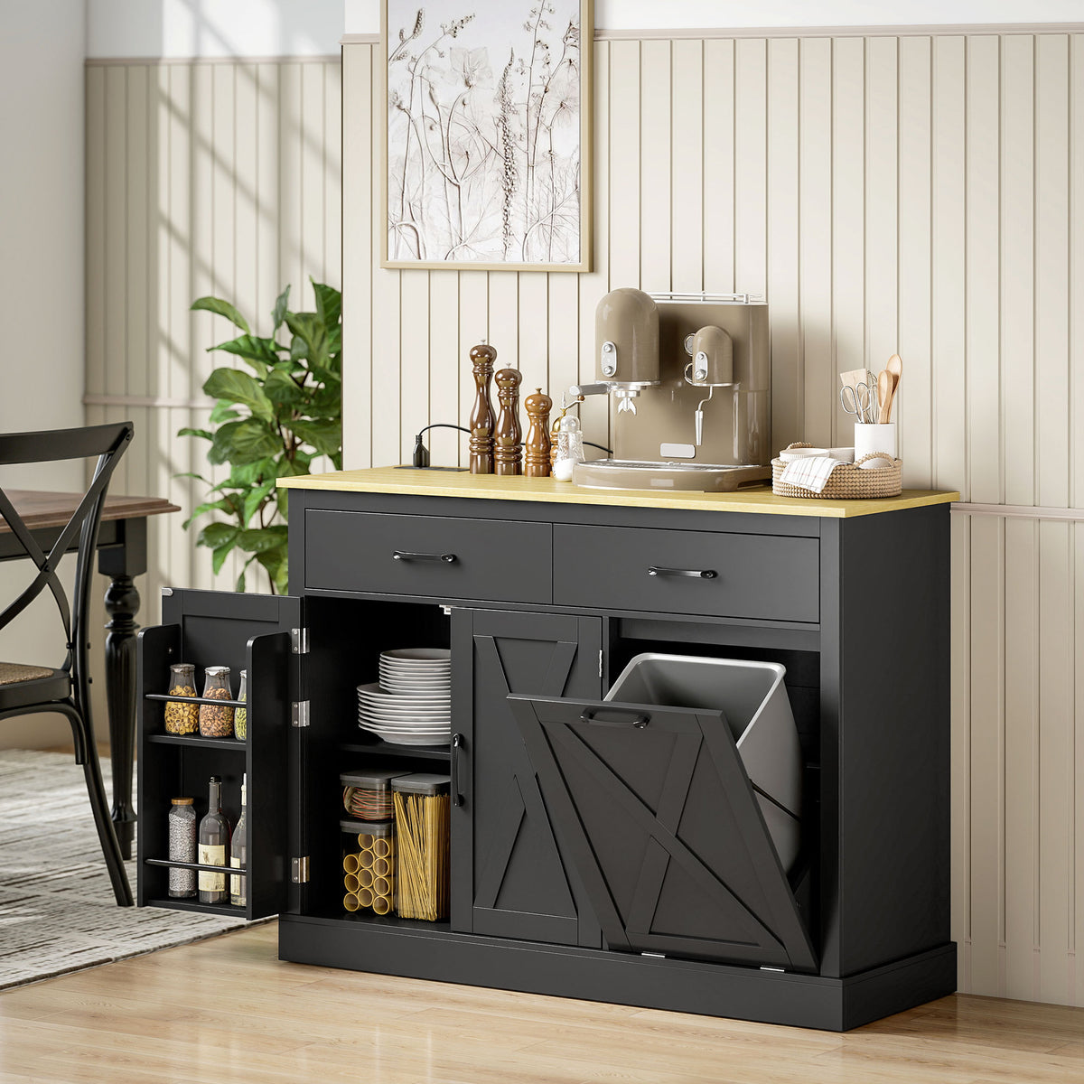 Kitchen Island with Charging Station – 44"W x 33"H
