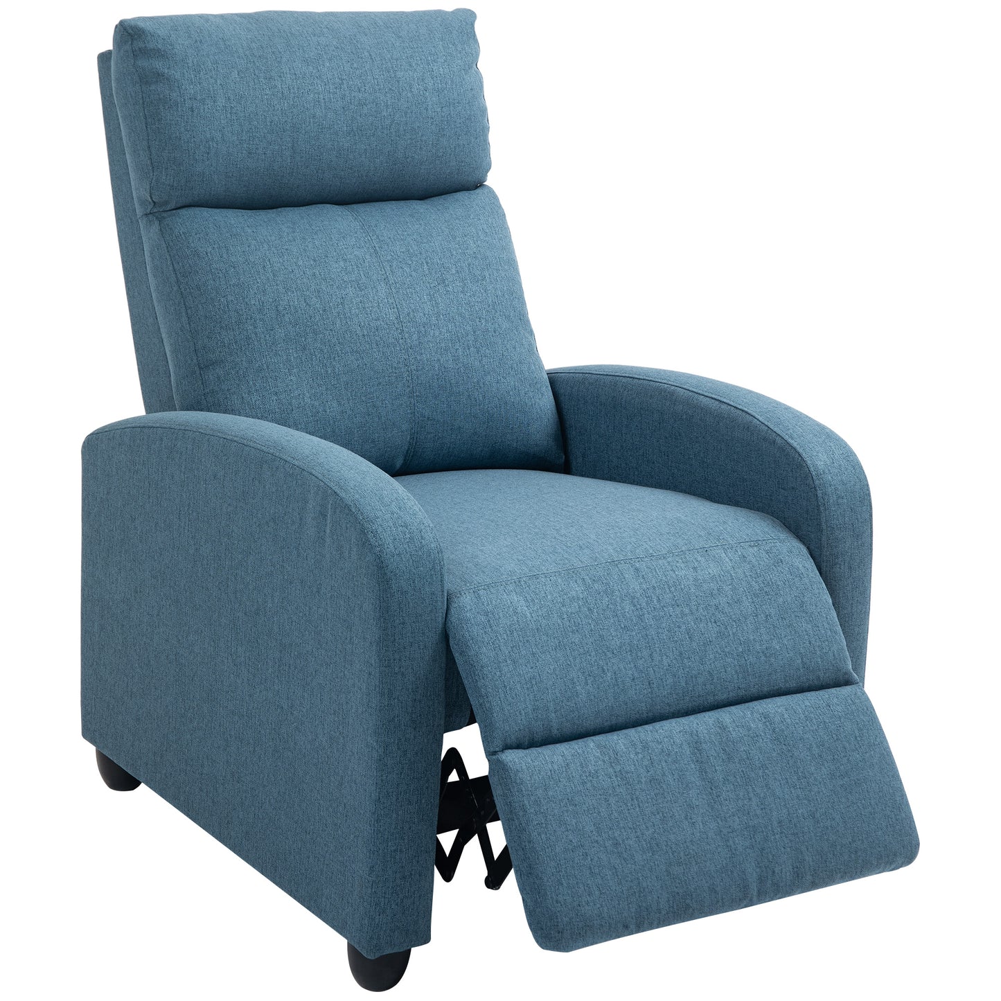 HOMCOM Manual Fabric Recliner Sofa Chair with Padded Seat, Blue