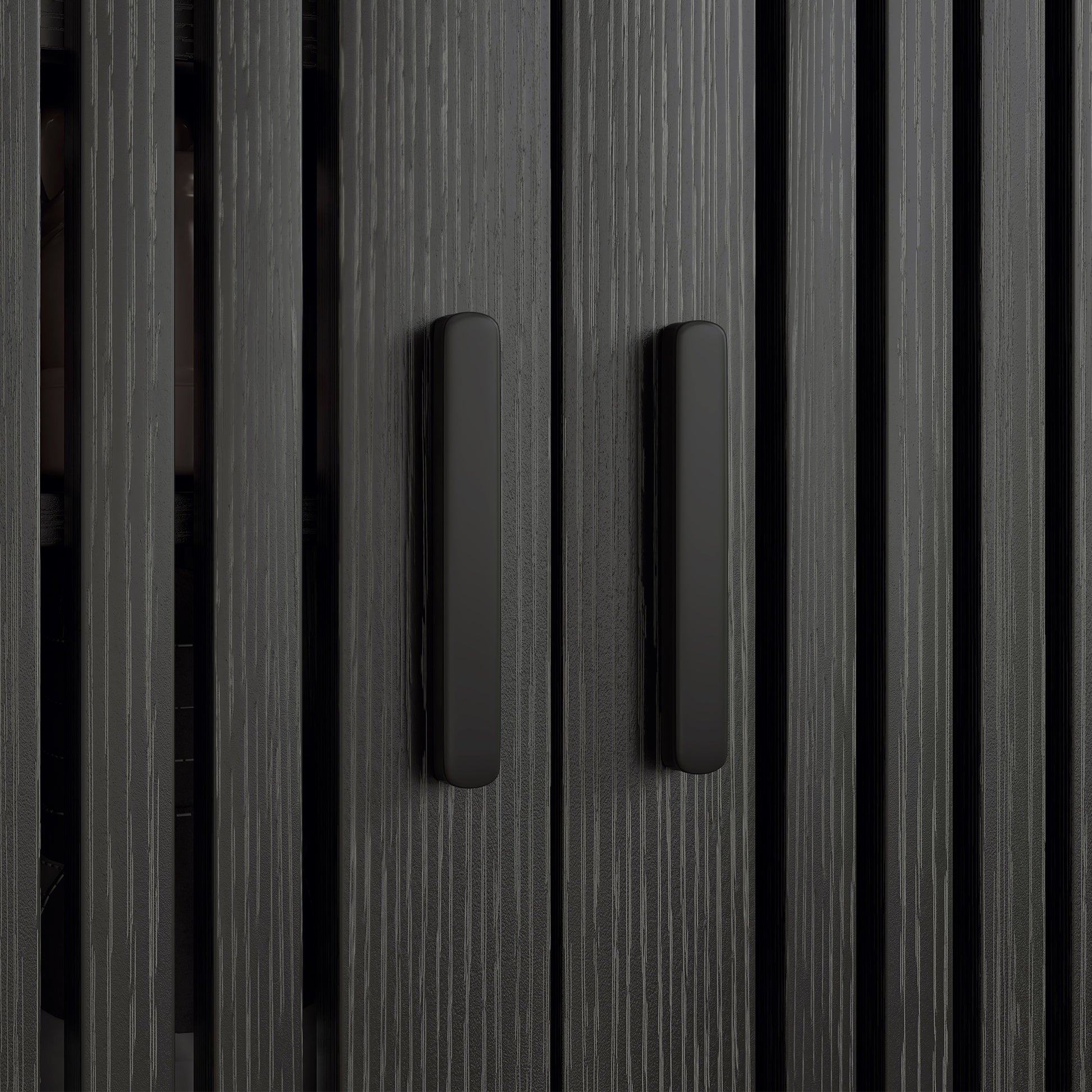 HOMCOM Black Entryway Shoe Storage Cabinet with Double Doors & Open Shelves