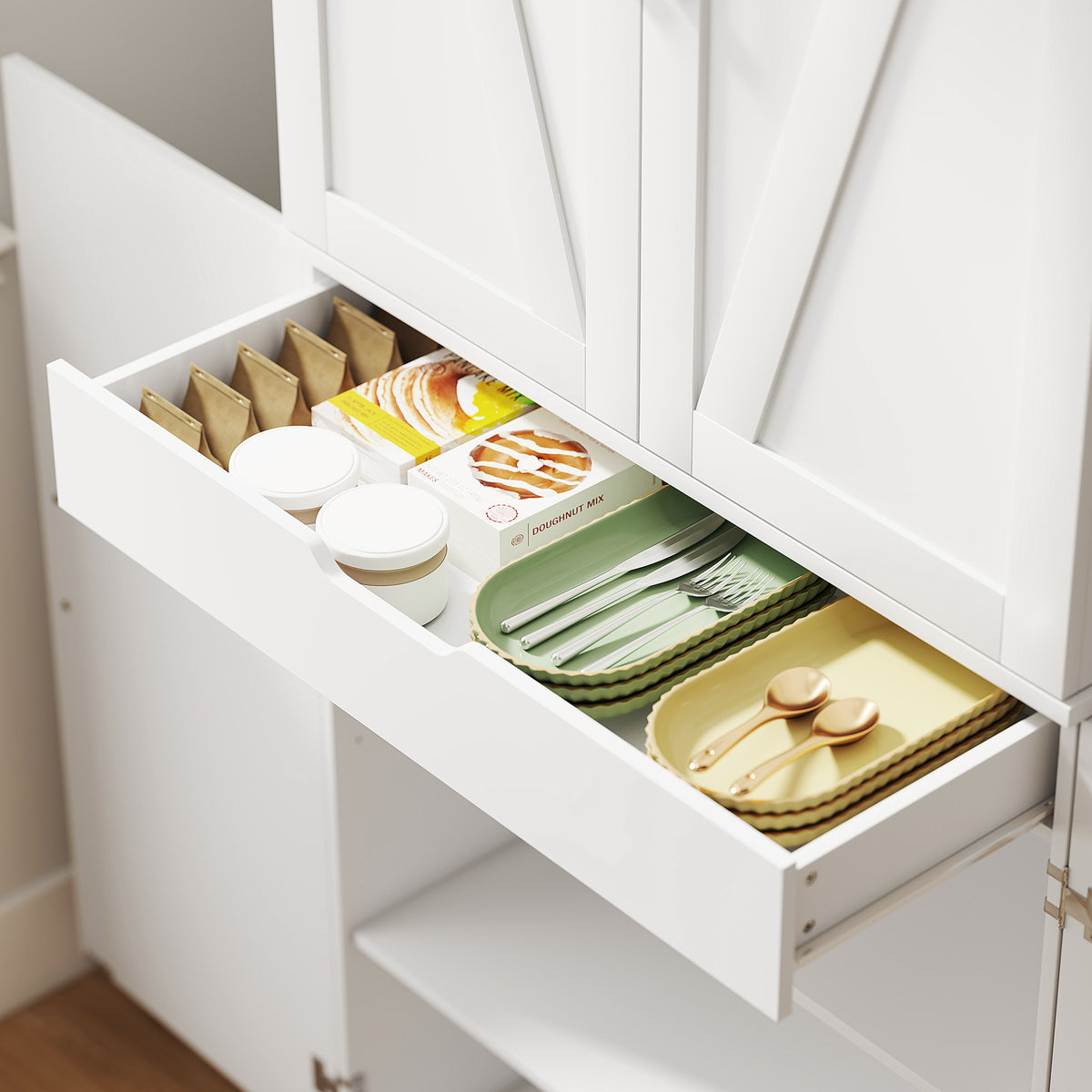 Farmhouse Storage Cabinet with 4 Doors – 30"W x 72"H