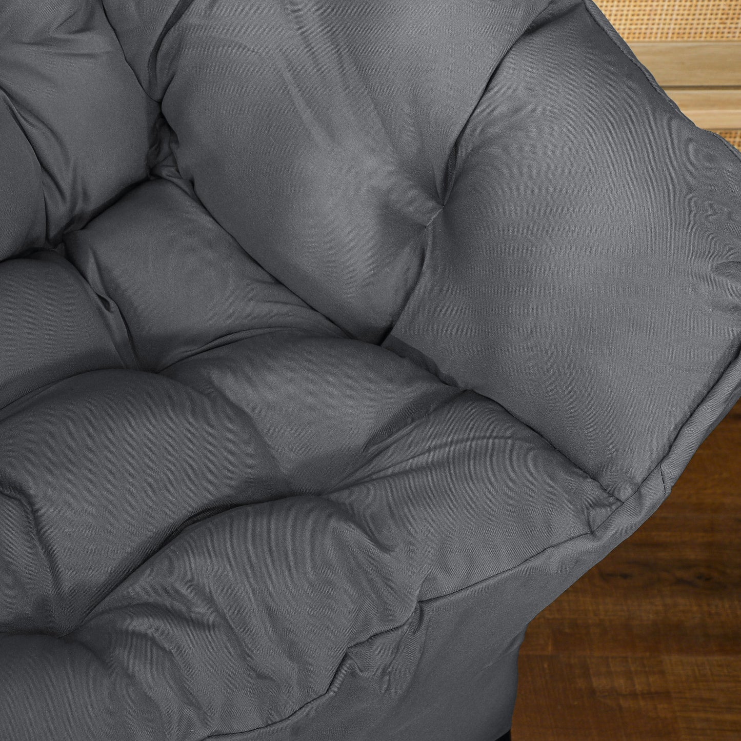 HOMCOM Modern Grey Accent Chair Armchair Side Pockets Steel Legs